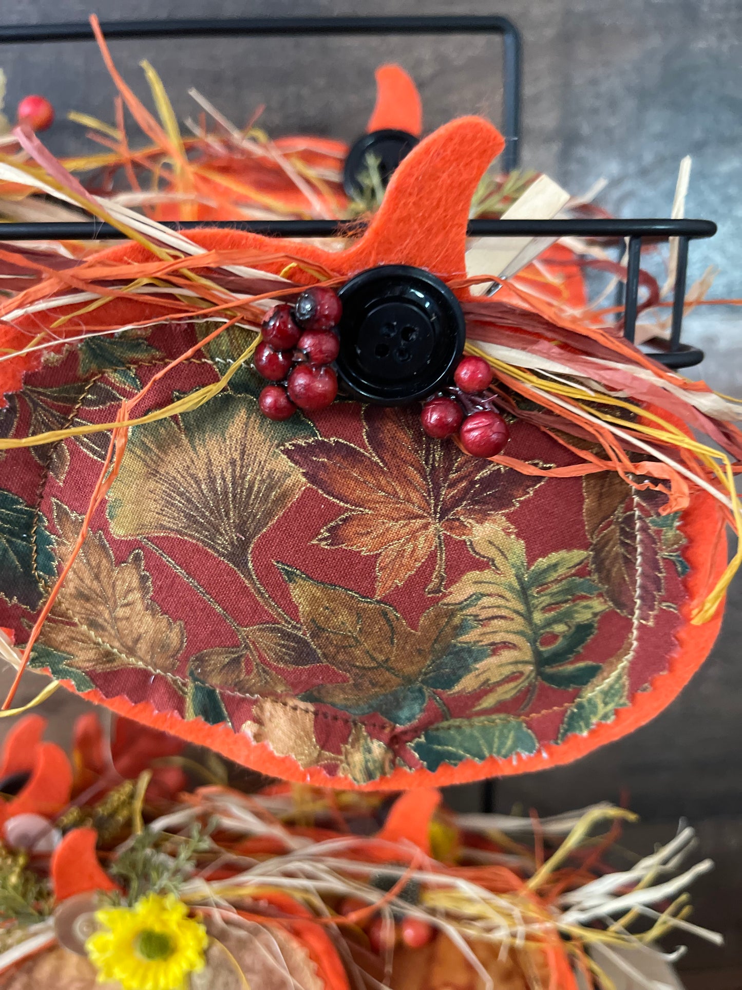 Fall Decorated “Puff” Decor:  Leaf/Pumpkin