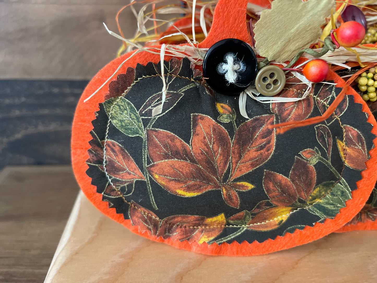 Fall Decorated “Puff” Decor:  Leaf/Pumpkin