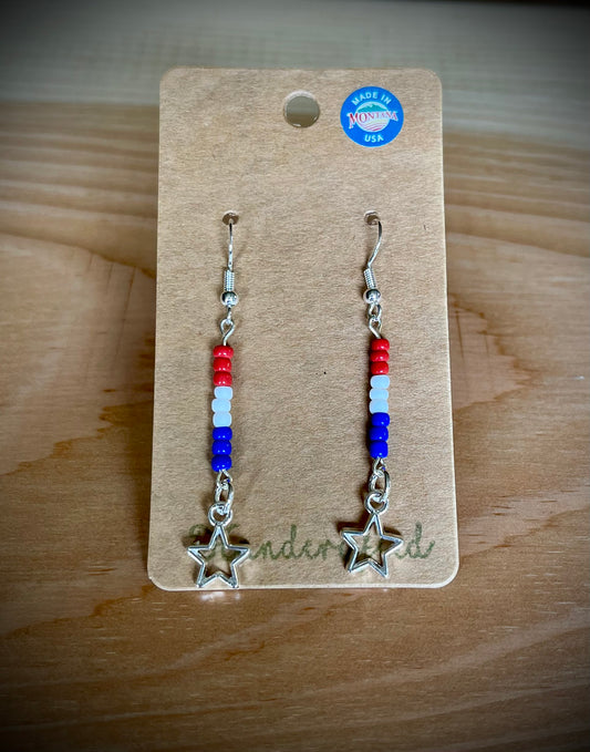 Americana Hand-Beaded Earrings