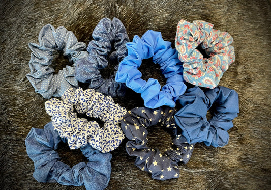 "Moody Blues" Hair Scrunchies