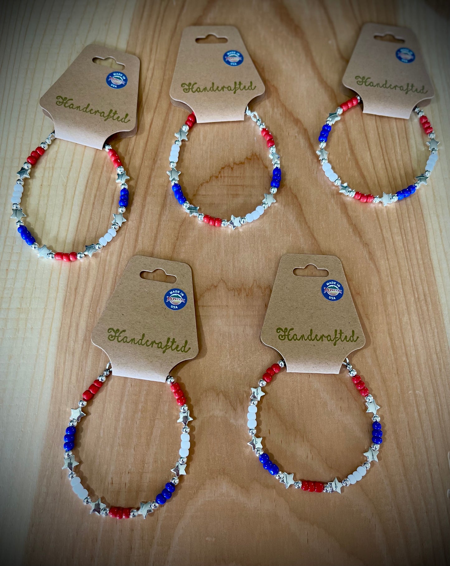 Americana Hand-Beaded Bracelets