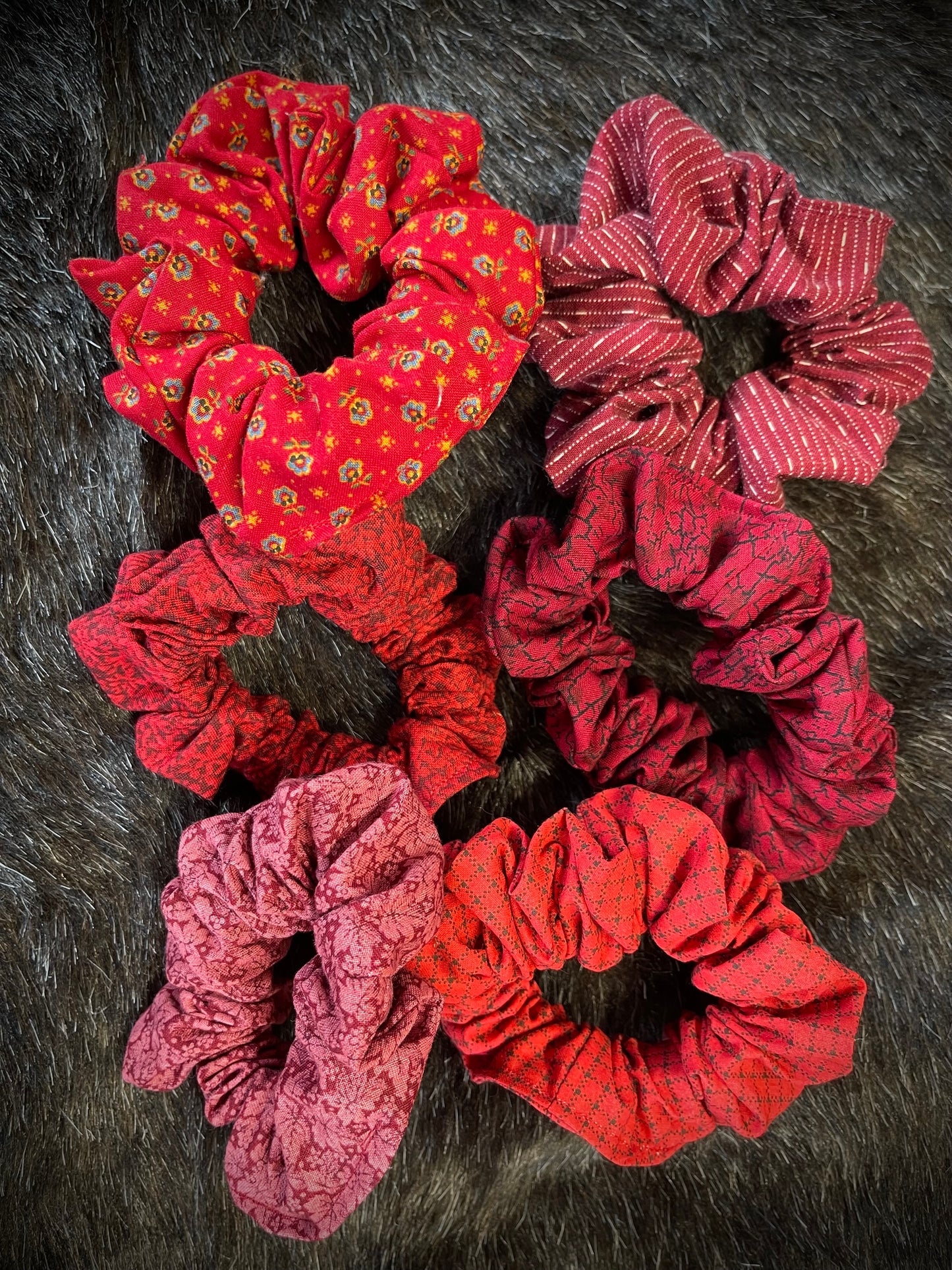 "Rustic Reds" Hair Scrunchies