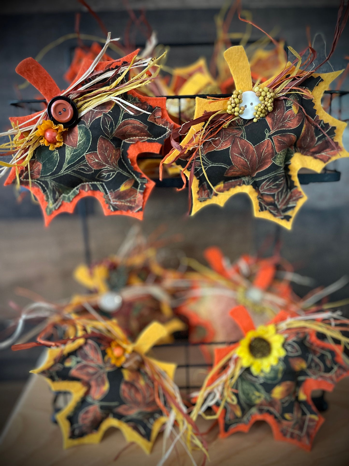 Fall Decorated “Puff” Decor:  Leaf/Pumpkin