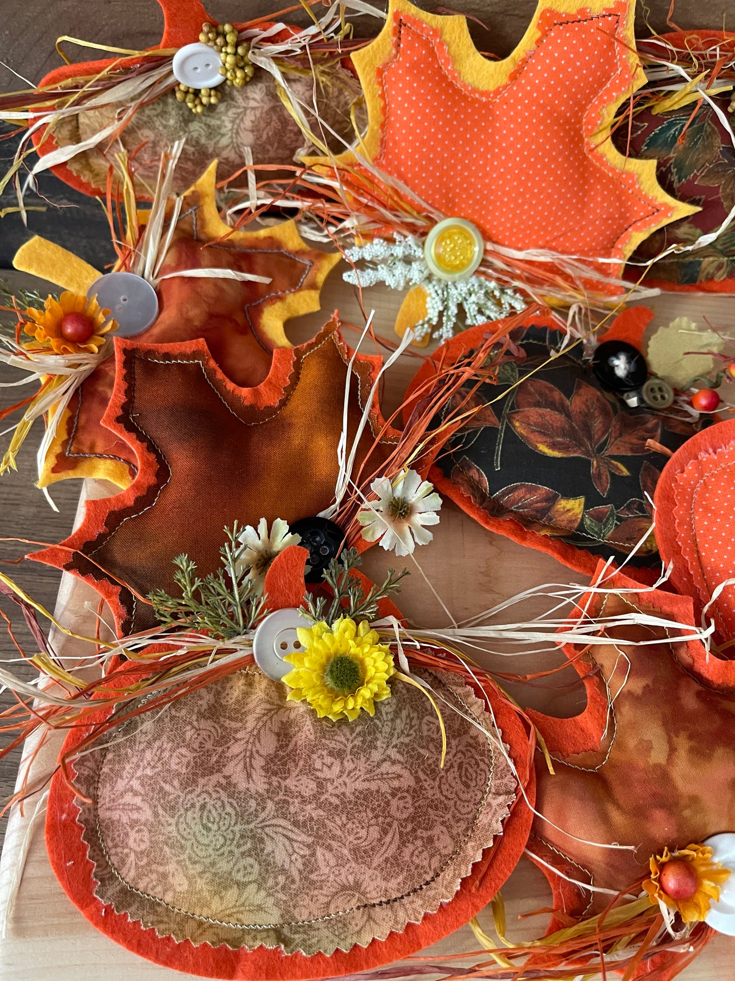 Fall Decorated “Puff” Decor:  Leaf/Pumpkin