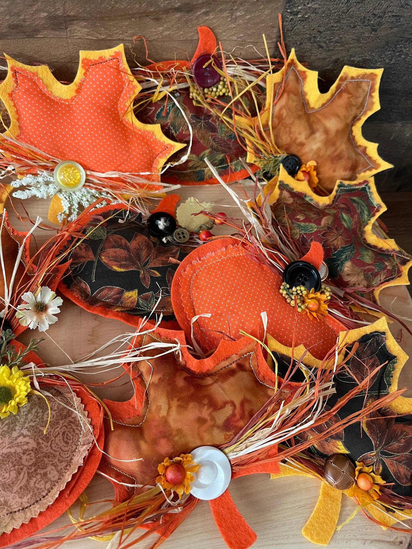 Fall Decorated “Puff” Decor:  Leaf/Pumpkin