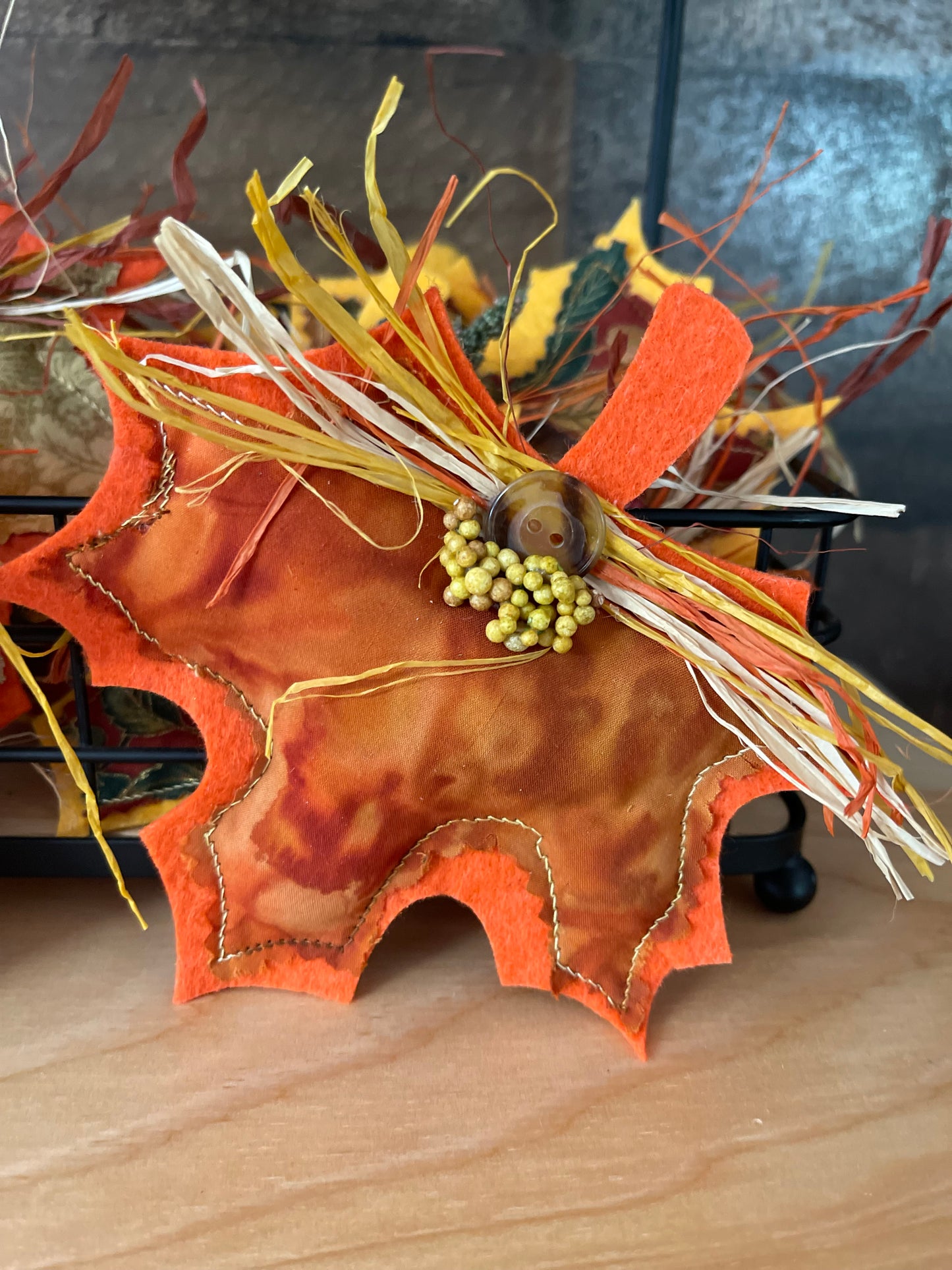 Fall Decorated “Puff” Decor:  Leaf/Pumpkin