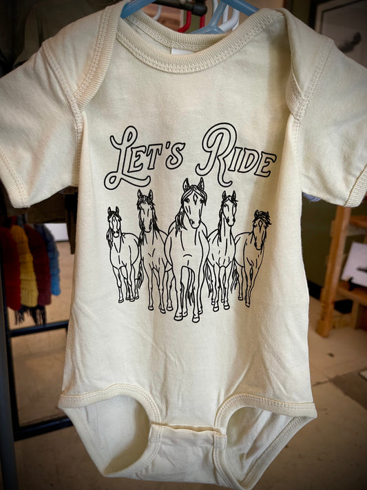 Let's Ride Onesie - Natural