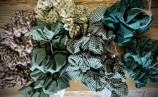 “Green Envy” Hair Scrunchies