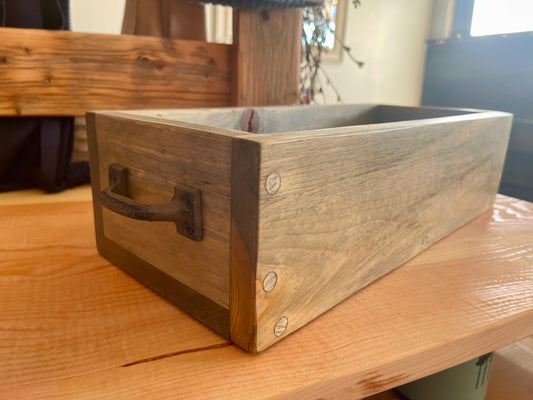North 89 Rustic Design Wooden Blue Pine Decor Box w/Handles