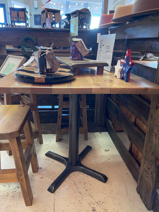 Handcrafted Square-Top Oak Table