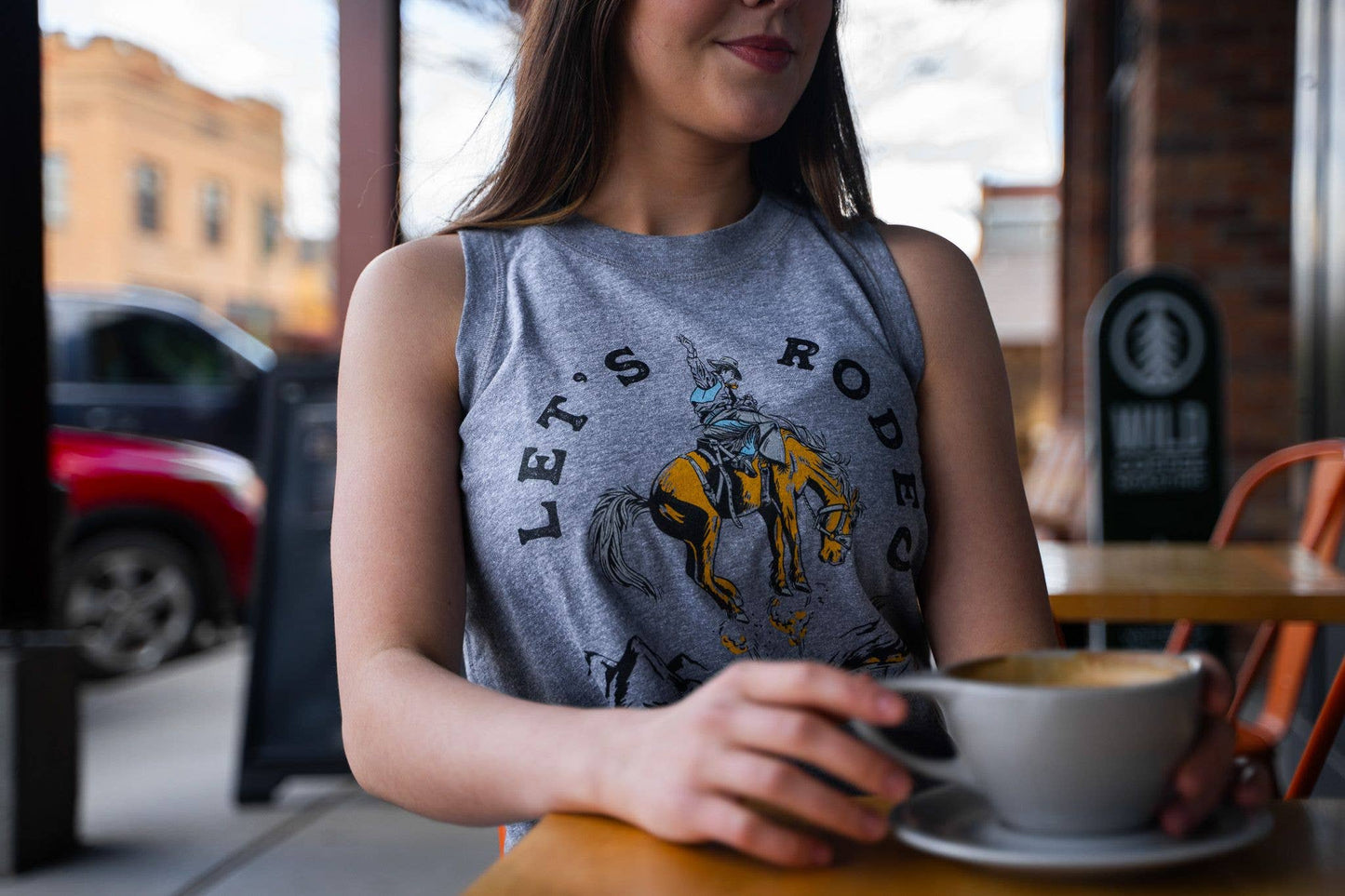 Let's Rodeo Ladies Tank - Granite Heather