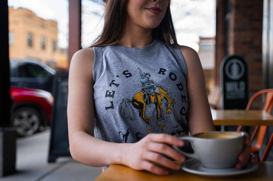 Let's Rodeo Ladies Tank - Granite Heather