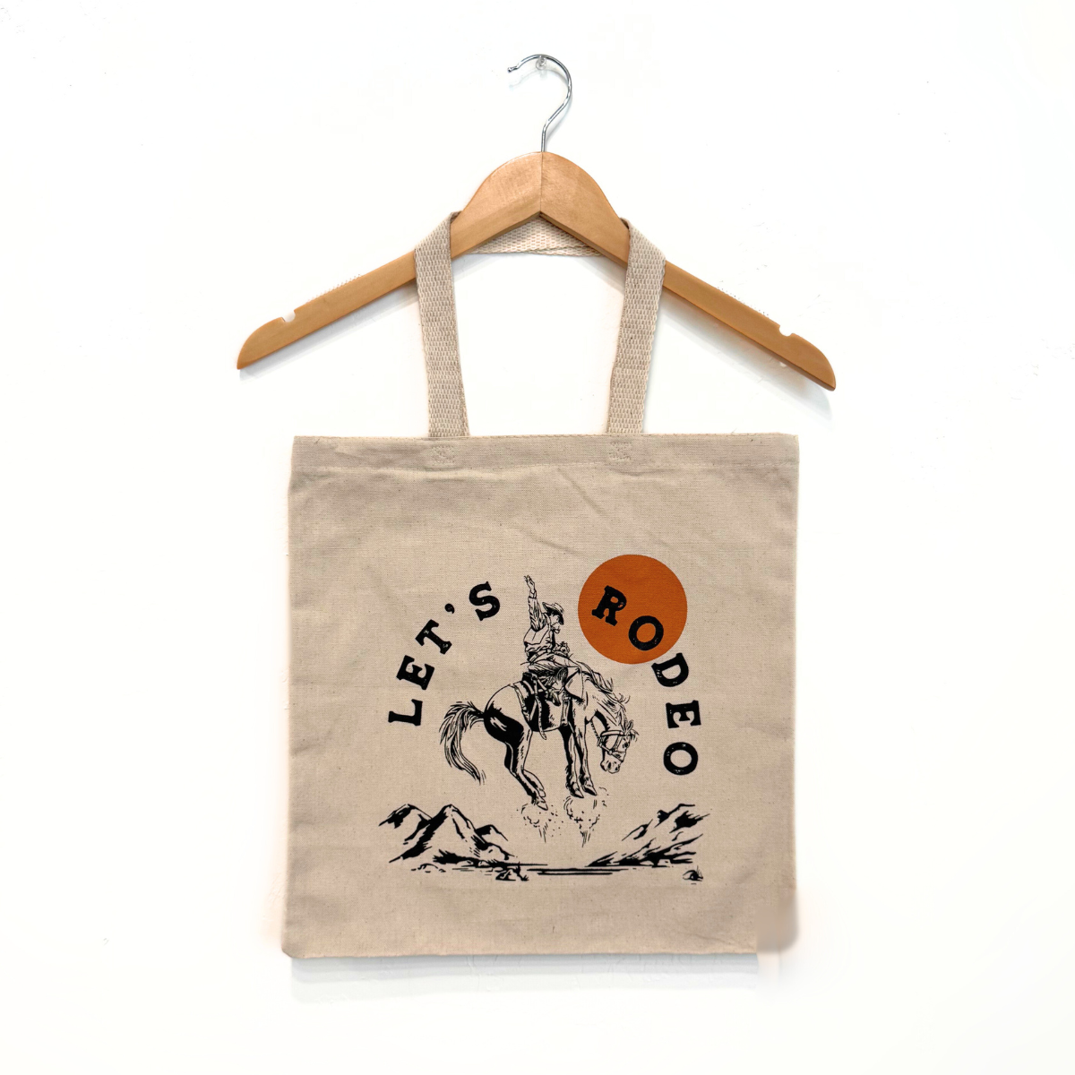 “Let's Rodeo” Tote - Natural