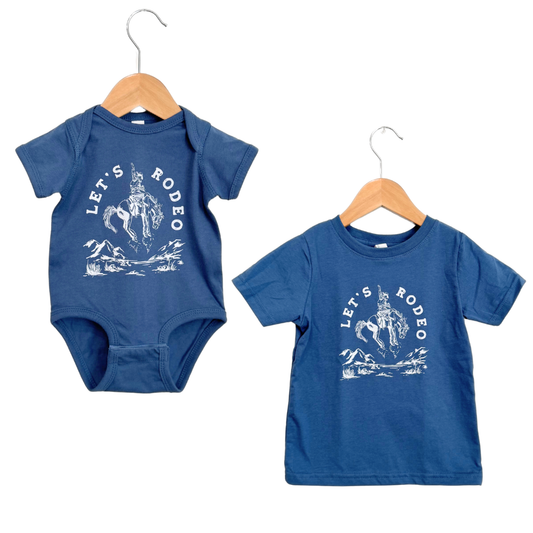 “Let's Rodeo” Toddler Tee- Indigo