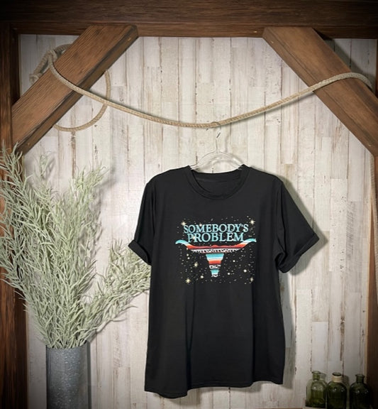 Camiseta estampada con mangas con puños "Somebody's Problem"