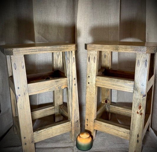 North 89 Rustic Design Tall Wooden Stools