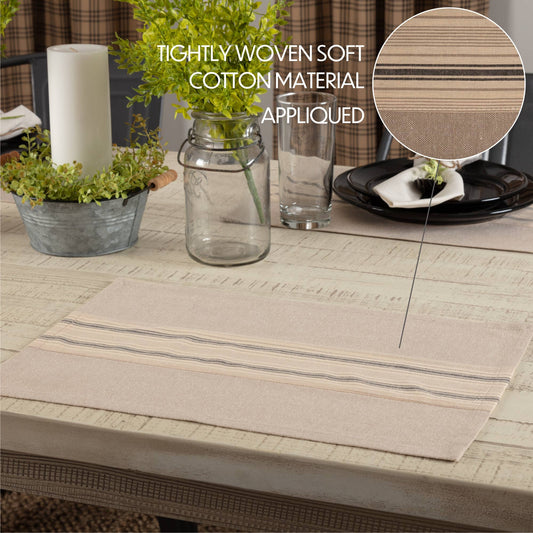 Mantel individual a rayas color carbón (juego de 4)