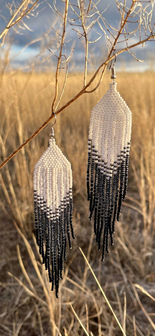 The Josie Beaded Earrings in White/Black Multi (Special Order only, NOT IN STOCK)