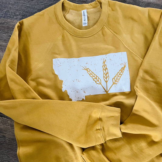 Montana "Harvest Nights" Crewneck Sweatshirt in Mustard